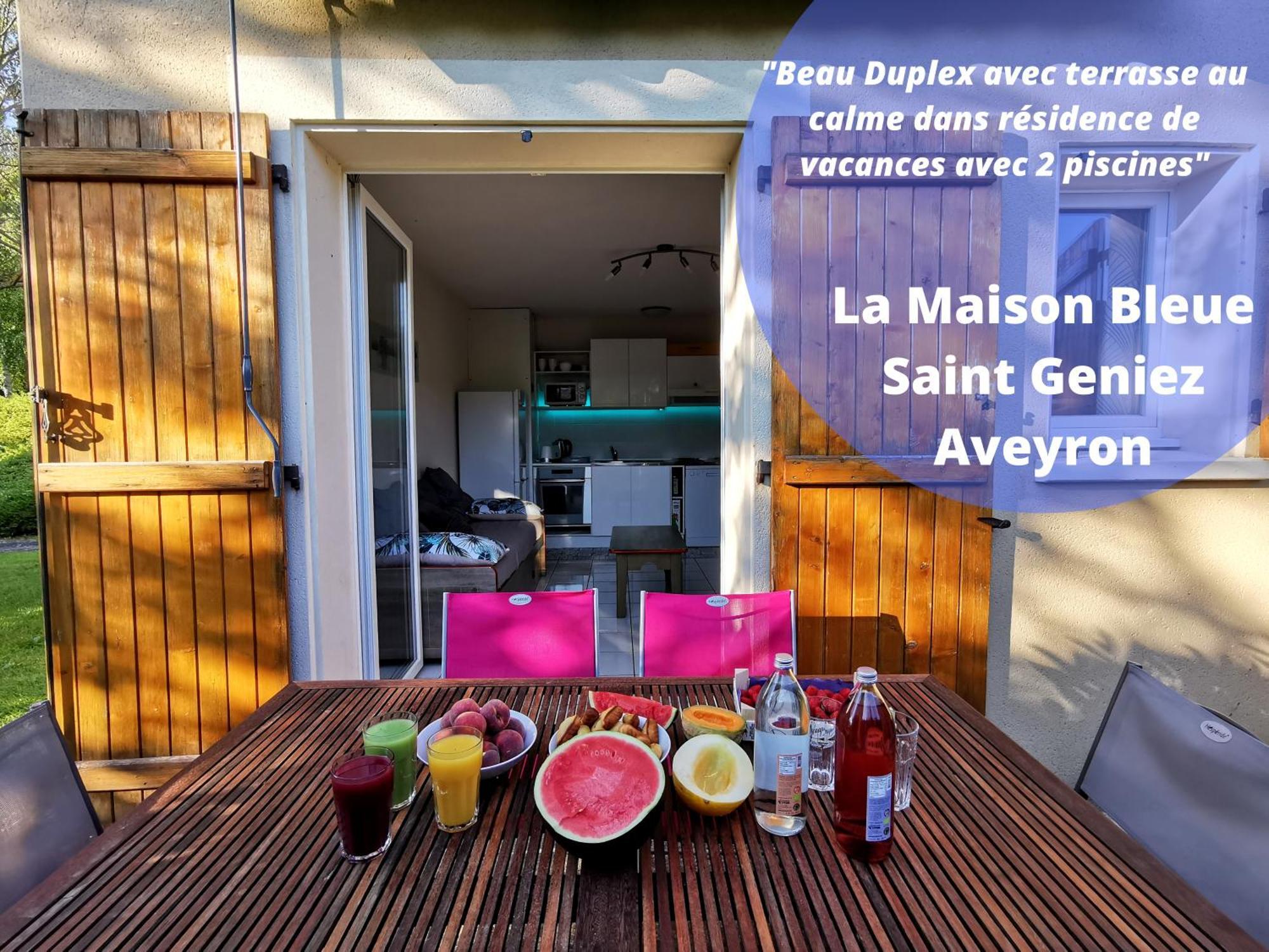 La Maison Bleue, Village Vacances, Piscine, Parking Saint-Geniez-dʼOlt Dış mekan fotoğraf